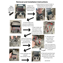 Load image into Gallery viewer, Rear Cup Holder Replacement Arms Compatible with 1996-2002 Toyota 4Runner 3rd Gen – DIY Cupholder Repair Kit for Broken Rear Seat Cup Holder – Interior Accessory Upgrade