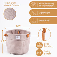 Load image into Gallery viewer, Waxed Canvas Hanging Planter
